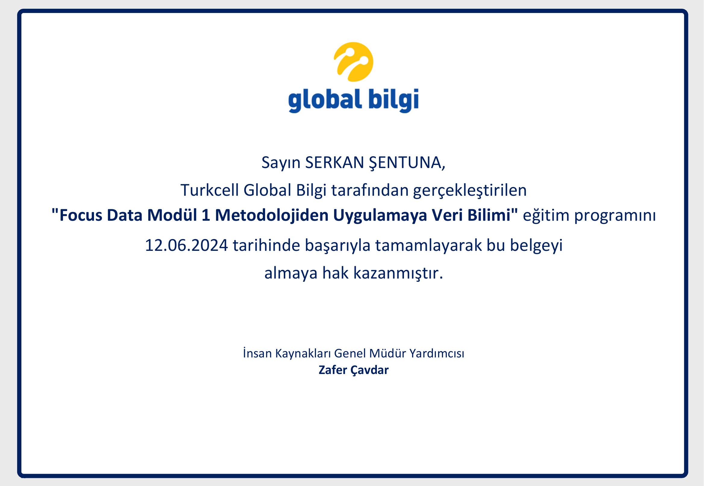 Focus Data Modül 1: Metodolojiden Uygulamaya Veri Bilimi