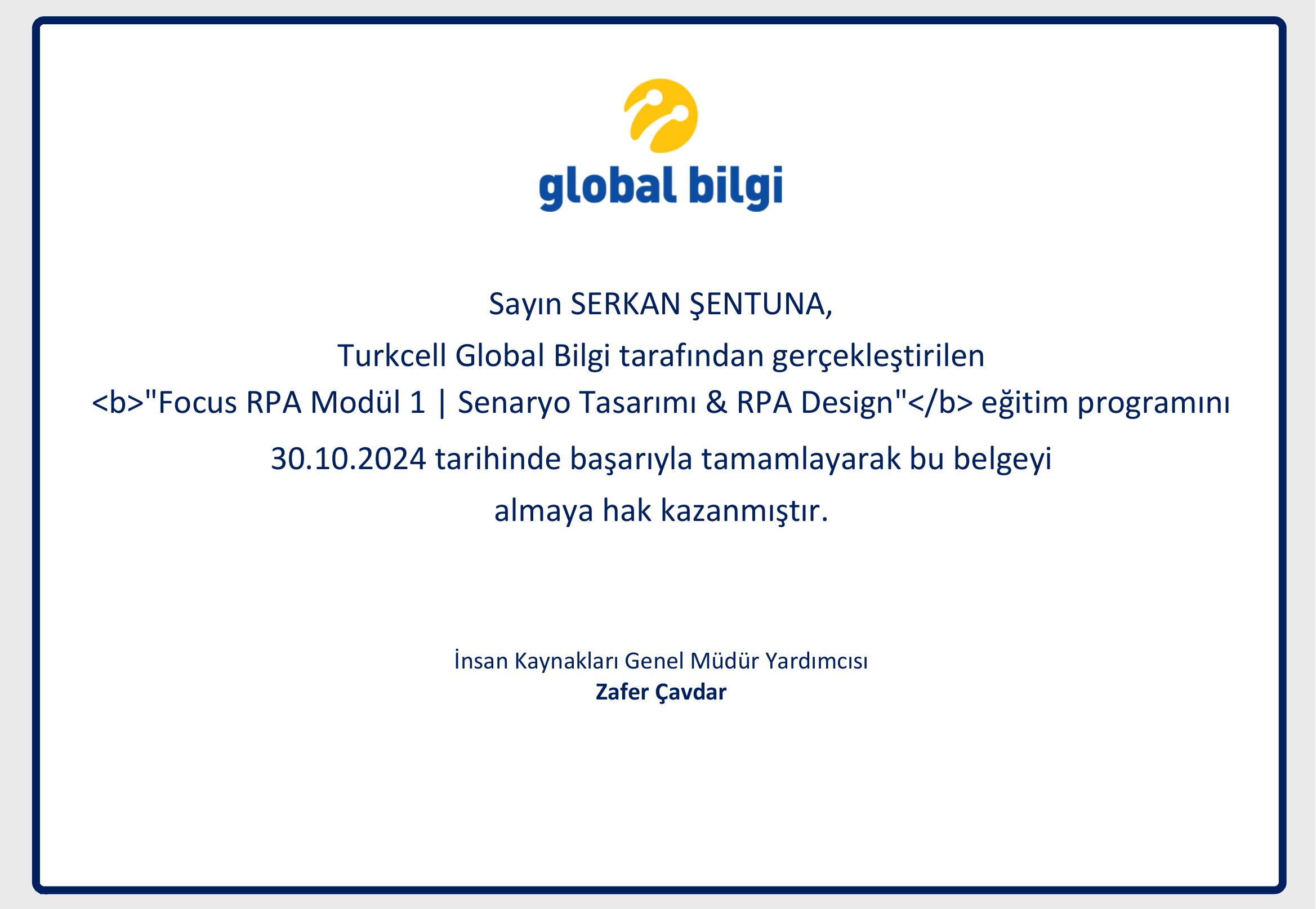 Focus RPA Modül 1: Senaryo Tasarımı & RPA Design